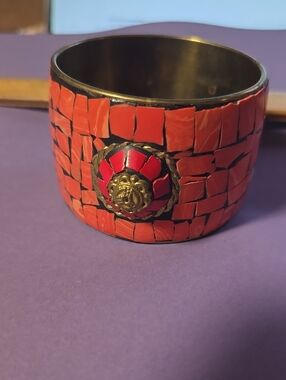 Amazing Brass And Stone Bangle